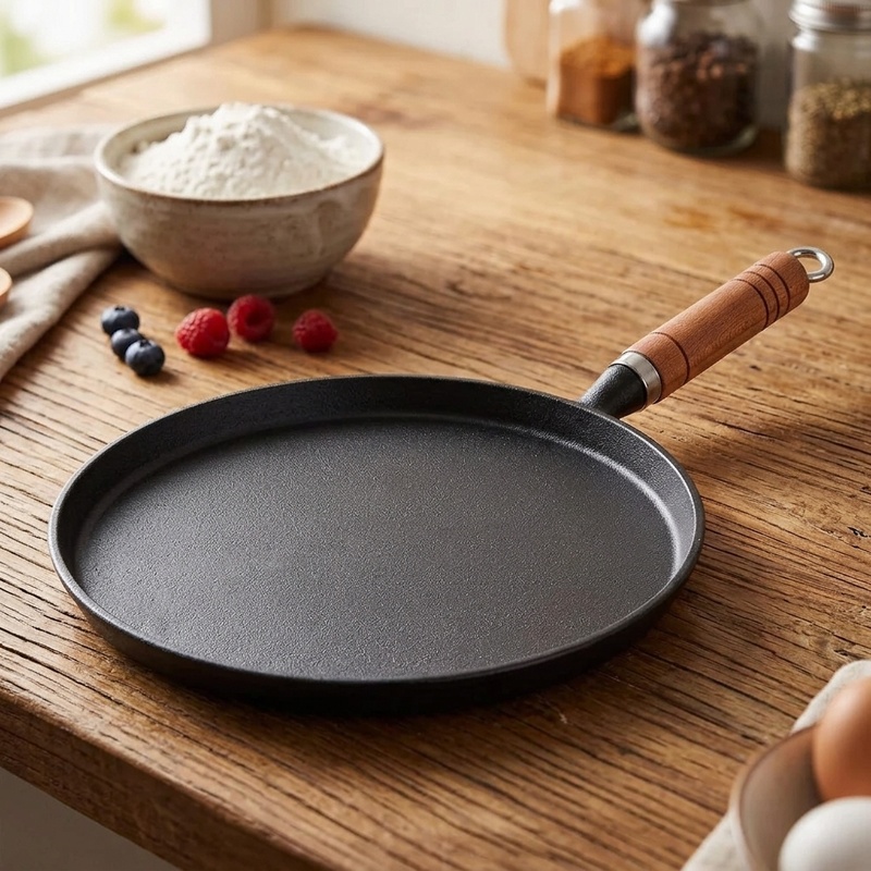 Egg Waffle Pan - Wajan Penggorengan Besi Cor 20/23/26cm Tanpa
