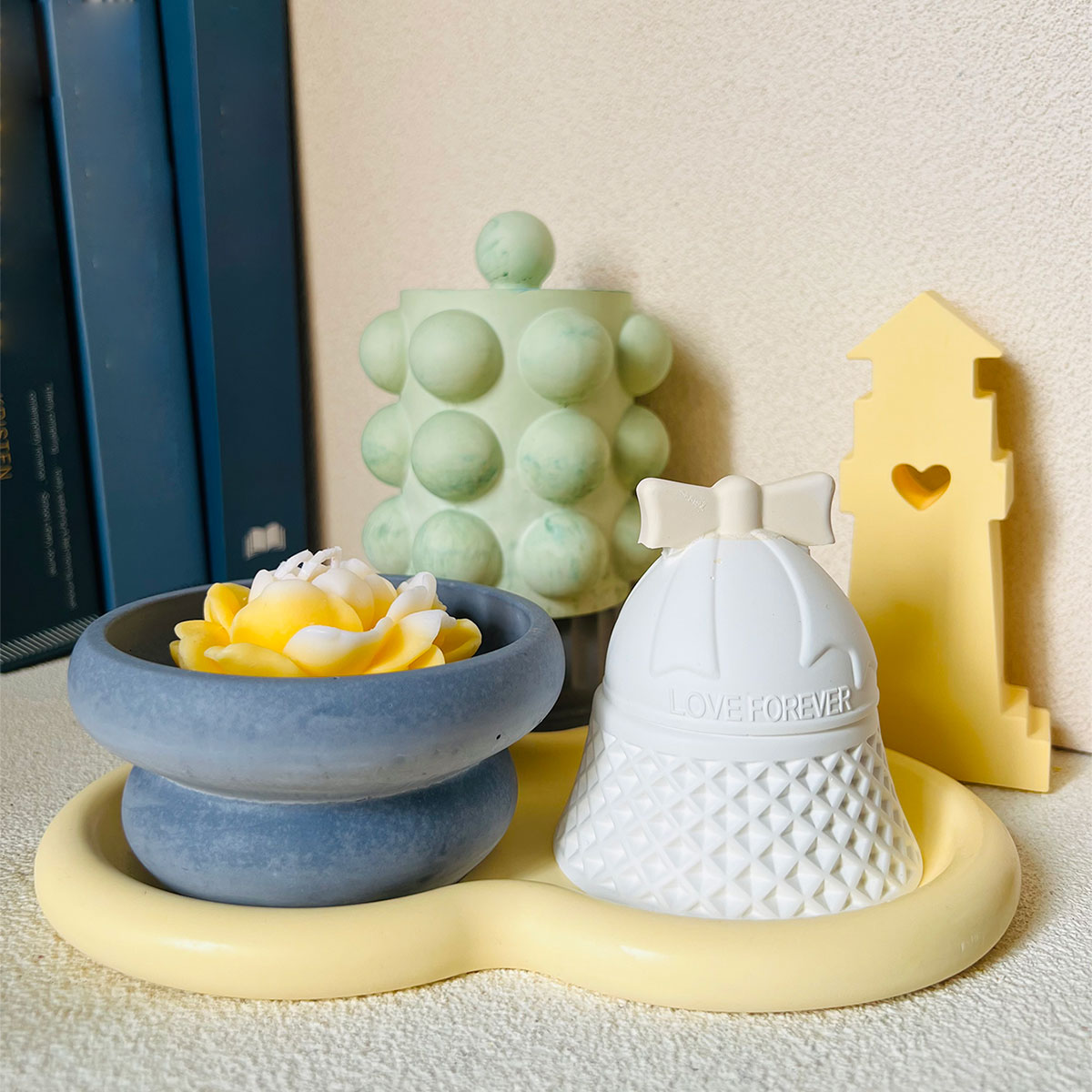 Donut Mold Silicone - Botol gelembung tempat lilin beton cetakan