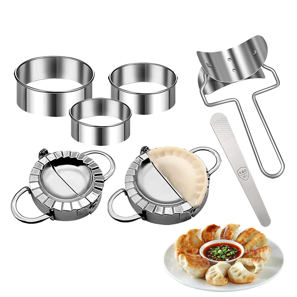 Dumpling Press Set - Cetakan pangsit baja tahan karat, aksesoris