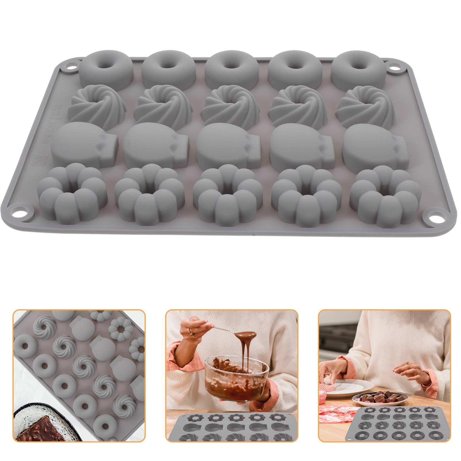 Donut Mold Silicone - Cetakan Donat Cokelat Silikon Mini untuk